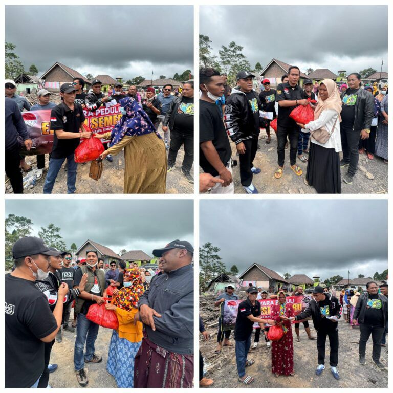 Jawara Bersatu Salurkan Bantuan Logistik untuk Pengungsi Erupsi Semeru di Lumajang