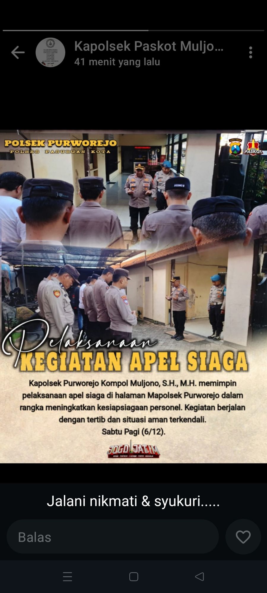 Apel Siaga Polsek Purworejo: Tingkatkan Kesiapsiagaan Personel