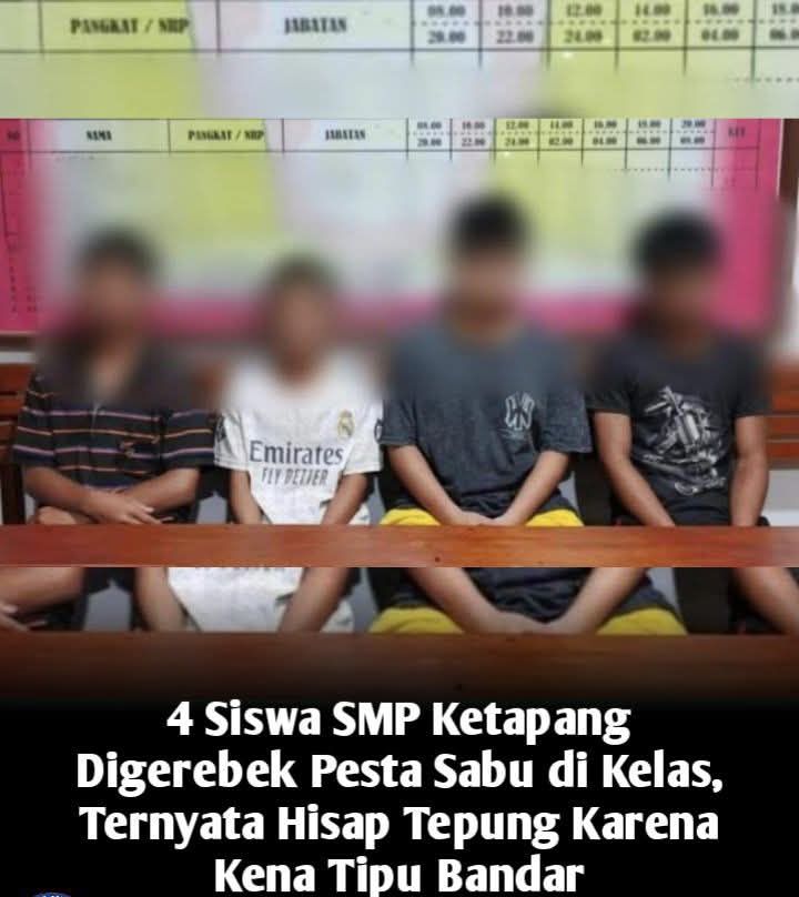 KOMEDI TRAGIS DI SEKOLAH! Empat Pelajar SMP di Sungai Laur Viral Gegara Dugaan Pesta Narkoboy – Tes Urine NEGATIF, Ternyata Hisap Sabv Palsu dari Tawas/Garam/Tepung Biasa