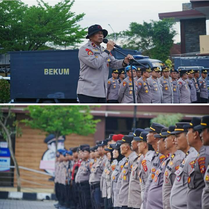 Wakapolda Kaltim Pimpin Apel Konsolidasi Pengamanan Aksi Unjuk Rasa UNRAS di Polresta Samarinda, Pastikan Penanganan Berjalan Dengan Humanis