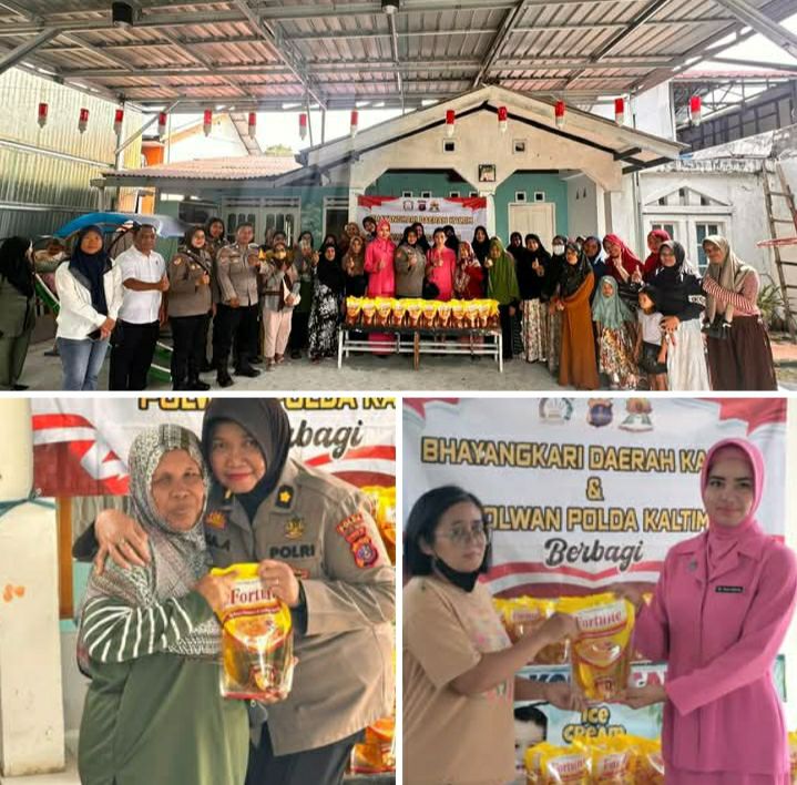 Polwan Biro Rena Polda Kaltim dan Bhayangkari Berbagi 100 Paket Minyak Goreng kepada Warga Balikpapan Timur, Program Sosial Bertepatan dengan Momen Ramadhan