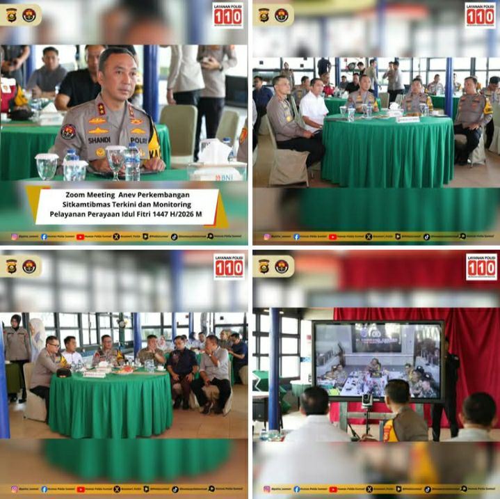 KAPOLDA SUMSEL IKUTI ZOOM MEETING ANEV SISKAMTIBMAS IDUL FITRI 1447 H – KAPOLRI APRESIASI PENURUNAN FATALITAS LANTAS, TEKAN REKAYASA LALIN FLEKSIBEL DAN OPTIMASI WFA UNTUK ARUS BALIK