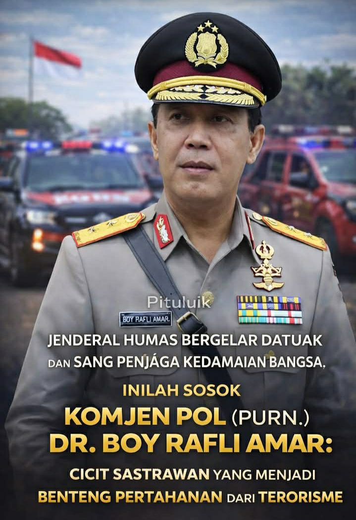 JENDERAL HUMAS BERGELAR DATUAK DAN SANG PENJAGA KEDAMAian BANGSA – INILAH SOSOK KOMJEN POL (PURN.) DR. BOY RAFLI AMAR: CICIT SASTRAWAN YANG MENJADI BENTENG PERTAHANAN DARI TERORISME