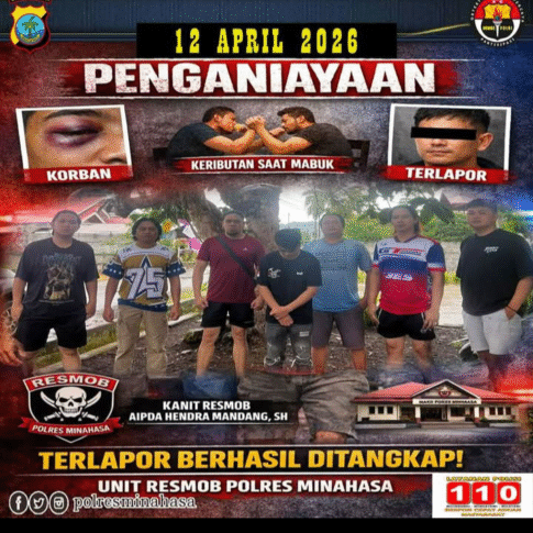 UNIT RESMOB POLRES MINAHASA BERHASIL AMANKAN PELAKU PENGANIAYAAN DI KECAMATAN ERIS