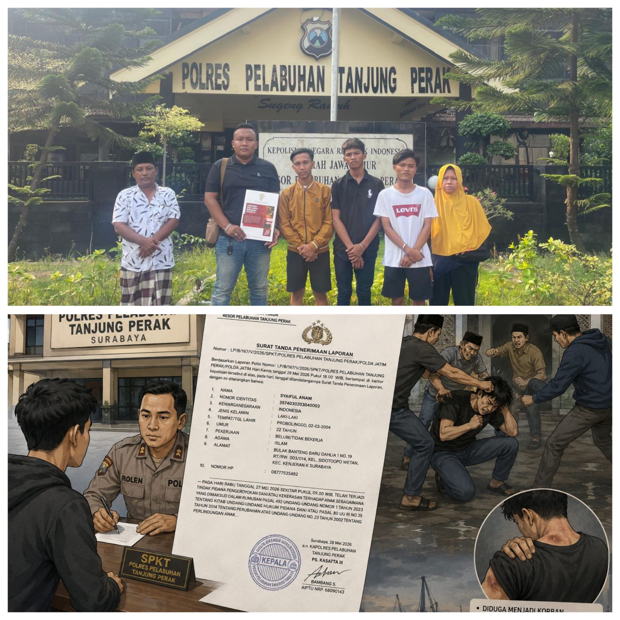 Diduga Jadi Korban Pengeroyokan di Majelis Dzikir, Pemuda Surabaya Resmi Lapor ke Polres Pelabuhan Tanjung Perak