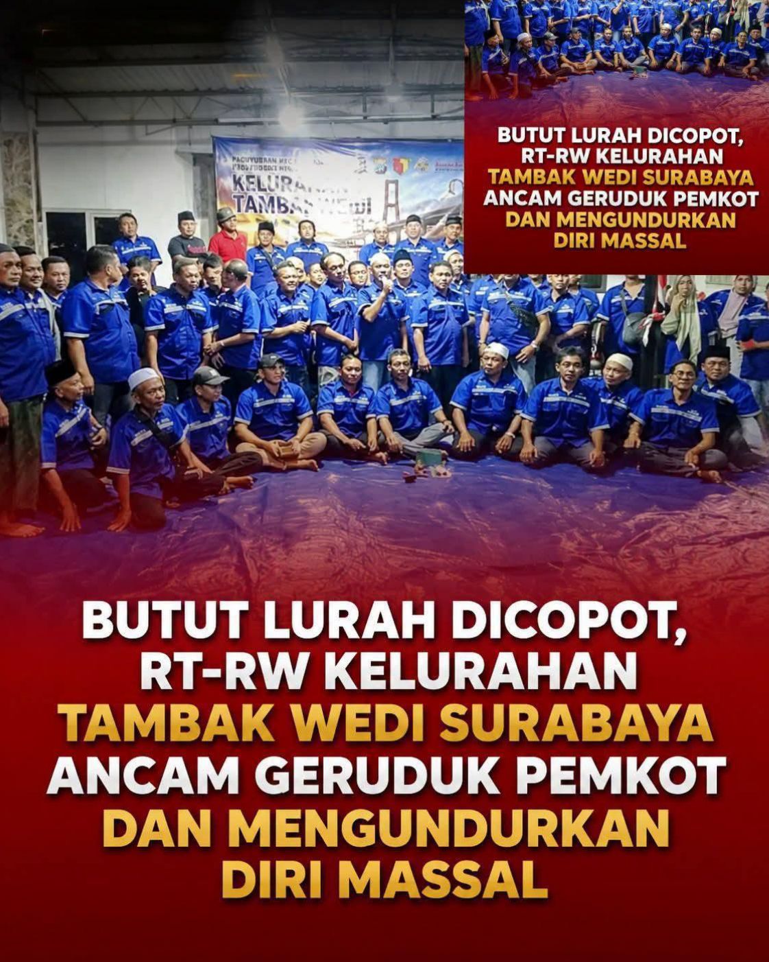 Butut Lurah Dicopot, RT-RW Kelurahan Tambak Wedi Surabaya Ancam Geruduk Pemkot dan Mengundurkan Diri Massal