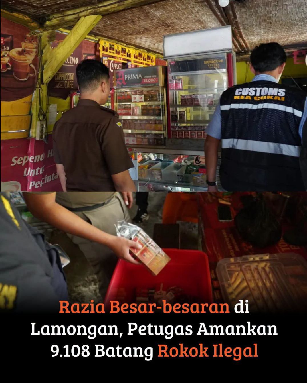 Perang Rokok Ilegal Memanas, Pemkab Lamongan dan Bea Cukai Gresik Amankan Lebih dari 9 Ribu Batang dalam Operasi Gabungan